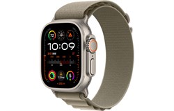 Умные часы Watch Ultra 2, 49 мм, корпус из титана, цвет ремешка Olive, Alpine Loop, размер S 130–160mm запястья - фото 51928