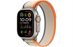 Умные часы Watch Ultra 2, 49 мм, корпус из титана, цвет ремешка Orange/Beige, Trail Loop, размер S/M 130–180mm запястья - фото 51949