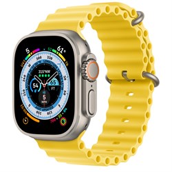 Умные часы Watch Ultra, 49 мм, корпус из титана, ремешок титановый/желтый, Ocean Band (130-200мм) - фото 52844