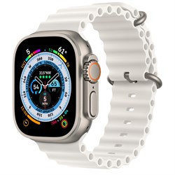 Умные часы Watch Ultra, 49 мм, корпус из титана, ремешок титановый/белый, Ocean Band (130-200мм) - фото 52845
