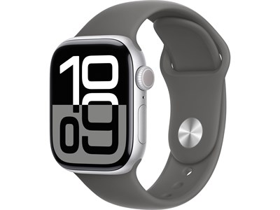 Watch Series 10, 42 мм, Silver, Алюминиевый корпус с Stone Gray Sport Band - S/M (130-180мм) MWWW3-MXLG3 - фото 70195