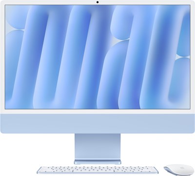 iMac 24 2024, M4 (10c CPU, 10с GPU), RAM 16 ГБ, SSD 256 ГБ, английская раcкладка (KB-US), Blue (Голубой), Part Num, Standard glass 1001043 - фото 70282