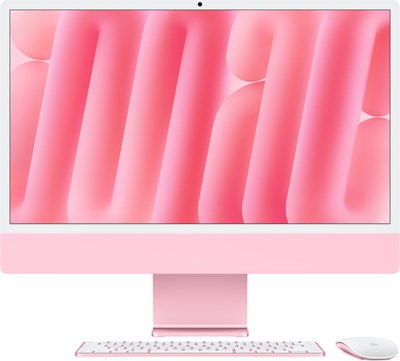 iMac 24 2024, M4 (8c CPU, 8c GPU), RAM 16 ГБ, SSD 512 ГБ, английская раcкладка (KB-US), Pink (Розовый), Part Num, Standard glass 1001010 - фото 71485