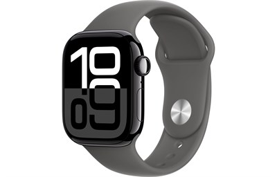 Watch Series 10, 42 мм, Jet Black, Алюминиевый корпус с Stone Gray Sport Band - M/L (150-200мм) MWWX3-MXLH3 - фото 74612