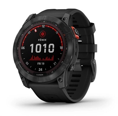 Garmin Fenix 7x Solar 51мм Slate Gray Steel, Black Silicone Band 15327