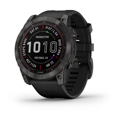 Garmin Fenix 7x Sapphire Solar 51мм Black DLC Titanium, Black Band 15329