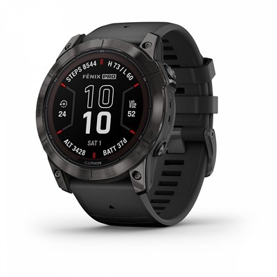 Garmin Fenix 7X Pro Solar Edition 51мм Carbon Gray DLC Titanium, Black Band 15344
