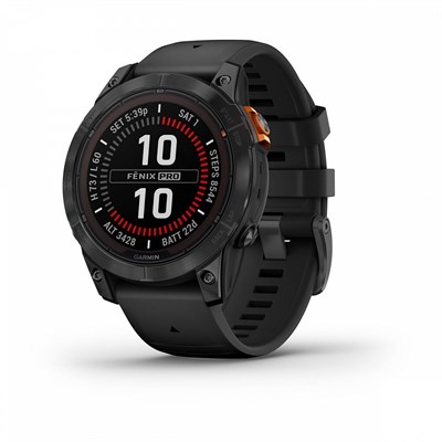Garmin Fenix 7 Pro Solar Edition 47мм Slate Gray Steel, Black Silicone Band 15345