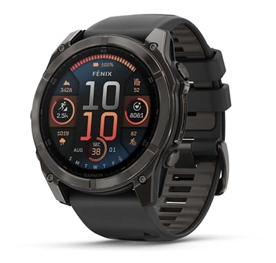 Garmin Fenix 8 Sapphire Amoled 51мм Carbon Gray DLC Titanium, Black/Peblle Gray Silicon Band 15359