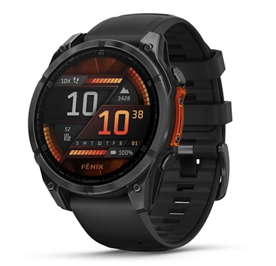 Garmin Fenix 8 Amoled 47мм Slate Gray Titanium, Black Silicon Band 15365