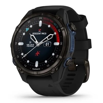 Garmin Descent MK3i 43мм, Titanium Carbon Gray DLC с Black Silicone Band 15434