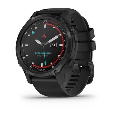 Garmin Descent Mk2s DLC-покрытием Slate Gray Case, Black Silicone Band 15439