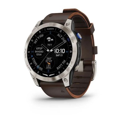 Умные авиационные часы Garmin 47мм D2™ Mach 1 Brown Leather Oxford Band 15465