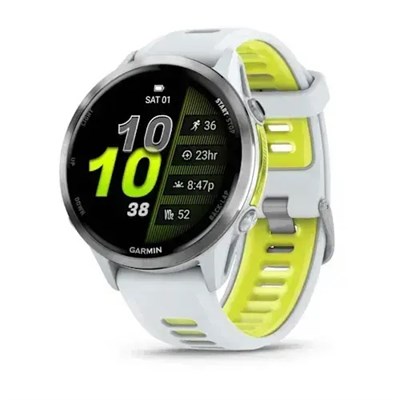 Умные часы Garmin 47мм Forerunner 970 Silver Bezel, Yellow/White Band 15466