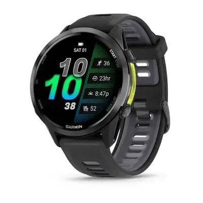 Умные часы Garmin 47мм Forerunner 970 Charcoal-Gray DLC Titanium Black, Black/Transparent White Band 15468