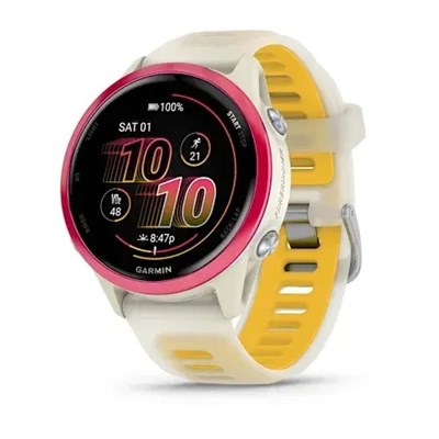 Умные часы Garmin 42мм Forerunner 570 Raspberry Aluminum, Translucent Ivory/Mango Band 15469