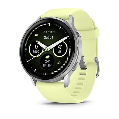 Garmin Venu 4 45мм Silver, Citron Silicone Band 15505