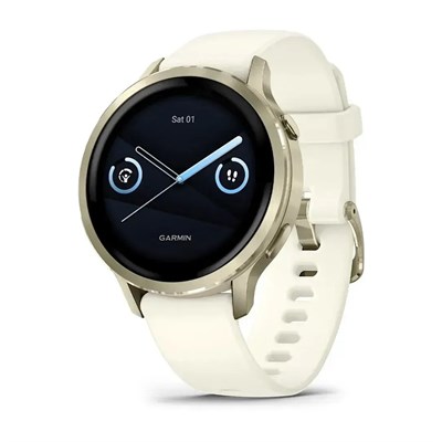 Garmin Venu 4 41мм Moon Gold, Ivory Silicone Band 15506