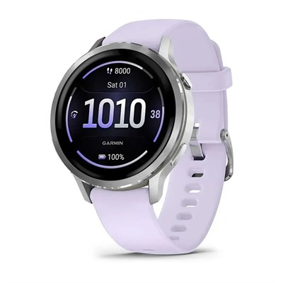 Garmin Venu 4 41мм Silver, Periwinkle Silicone Band 15508