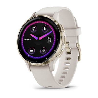 Garmin Venu 3S 41мм Black, Ivory, Golden Bezel 15510