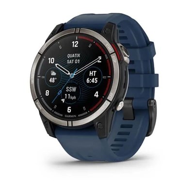 Garmin Quatix 7 47 мм Sapphire Titanium, Blue Silicone Band 15530