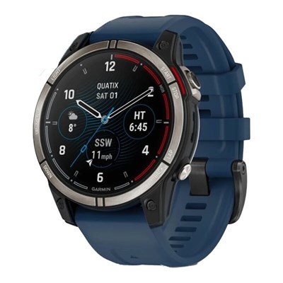 Garmin Quatix 7 Pro Amoled Sapphire Titanium, Dark Blue Silicone Band 15531