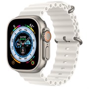 Умные часы Apple Watch Ultra 49 мм Titanium Case Cellular титановый/белый Ocean Band (130-200мм)