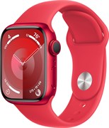 Apple Watch Series 9, 41 мм, корпус из алюминия цвета (PRODUCT)RED, спортивный ремешок цвета (PRODUCT)RED, размер S/M (130-180мм)