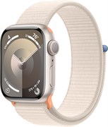 Apple Watch Series 9, 41 мм, корпус из алюминия цвета Starlight (Сияющая звезда), нейлоновый ремешок цвета Starlight (Сияющая звезда)