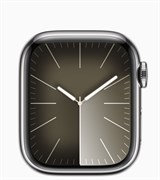 Apple Watch S9 41mm, корпусс из нержавеющей стали Серебристый MRQ13, спортивный ремешок цвета Light Blue - M/L (160–210mm)