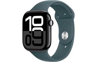 Watch Series 10, 46 мм, Jet Black, Алюминиевый корпус с Lake Green Sport Band - M/L (160-210мм) MWX13-MXLR3