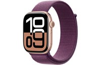 Watch Series 10, 42 мм, Gold, Алюминиевый корпус с Plum Sport Loop MWWY3-MXKY3-MWWK3