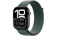 Watch Series 10, 42 мм, Jet Black, Алюминиевый корпус с Lake Green Sport Loop MWWX3-MXL23