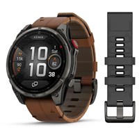 Garmin Fenix 8 Pro  Sapphire Amoled 47мм Carbon Gray DLC Titanium, Chestnut Leather Band 15352