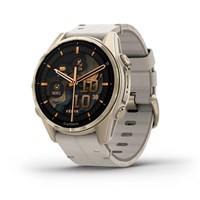 Garmin Fenix 8 Sapphire Amoled 43мм Soft Gold Stainless Steel, Fog Gray Leather Band plus Fog Gray/Dark Sandstone Silicone Band 15366