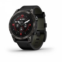 Garmin Epix Pro (Gen 2) Sapphire Edition 47 mm, Titanium Charcoal Gray DLC, Black Leather Band 15448
