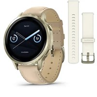Garmin Venu 4 41мм Moon Gold, Ivory Silicone Band and Sand-Colored Leather Band 15502