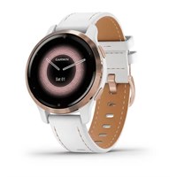 Garmin Venu 2S White, Rose Gold Leather Band 15520