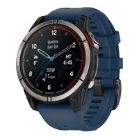 Garmin Quatix 7 Pro Amoled Sapphire Titanium, Dark Blue Silicone Band 15531