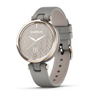 Garmin Lily Cream-Colored Bezel, Gray Case, Silicone Band 15552