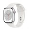 Apple Watch Series 8, 41 мм, корпус из алюминия серебристого цвета, спортивный ремешок белого цвета, размер M/L (150-200мм) - фото 52809