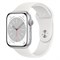 Apple Watch Series 8, 45 мм, корпус из алюминия серебристого цвета, спортивный ремешок белого цвета, два ремешка в комплекте - фото 52819