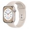 Apple Watch Series 8, 45 мм, корпус из алюминия цвета Starlight (Сияющая звезда), спортивный ремешок цвета Starlight (Сияющая звезда), размер M/L (160-210мм) - фото 52827