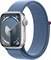 Apple Watch Series 9, 41 мм, корпус из алюминия цвета Silver (Серебристый), нейлоновый ремешок цвета Storm Blue (Грозовой синий) - фото 54208