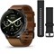 Garmin Venu 4 45мм Slate, Black Silicone Band and Brown Leather Band 15501