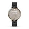 Garmin Lily Cream-Colored Bezel, Black Case, Italian Leather Band 15544