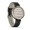 Garmin Lily Cream-Colored Bezel, Black Case, Italian Leather Band 15544